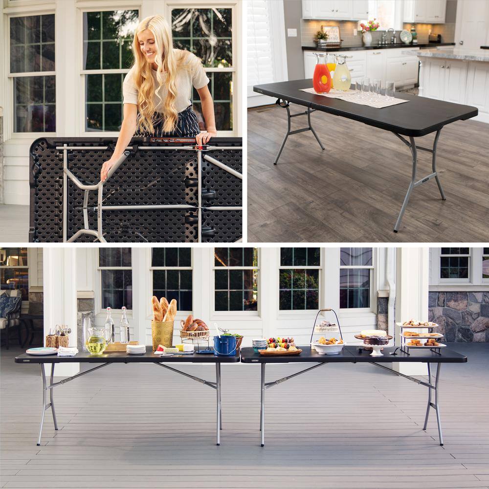 Lifetime 72 in. L Rectangle Black Resin Top Fold-In-Half Table 80788