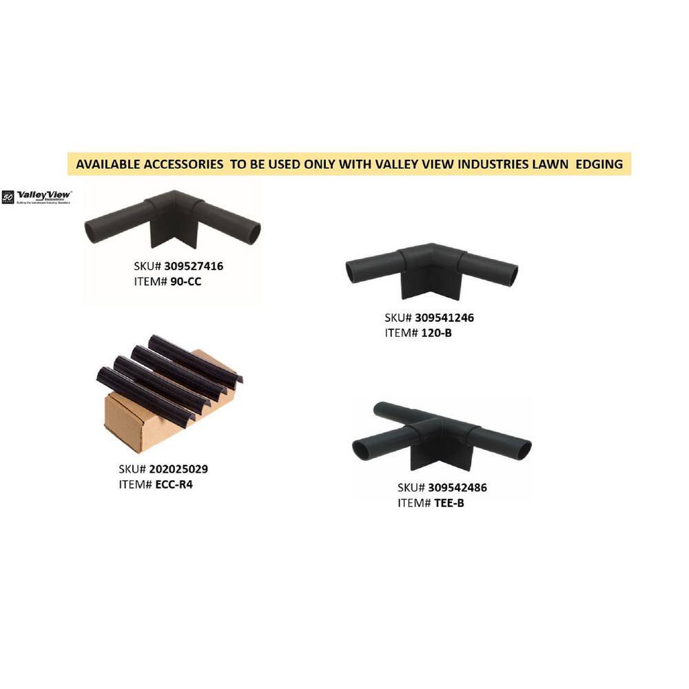 VALLEY VIEW Royal Diamond 60 ft. L x 5 in. H x 1 in. W Professional Black Plastic Lawn Edging RD-60NP