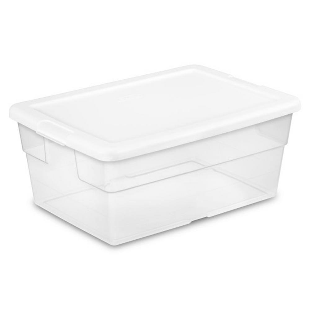 Sterilite 16 Quart Clear Stacking Storage Container Tub, 36 Pack 16448012 36 x 16448012