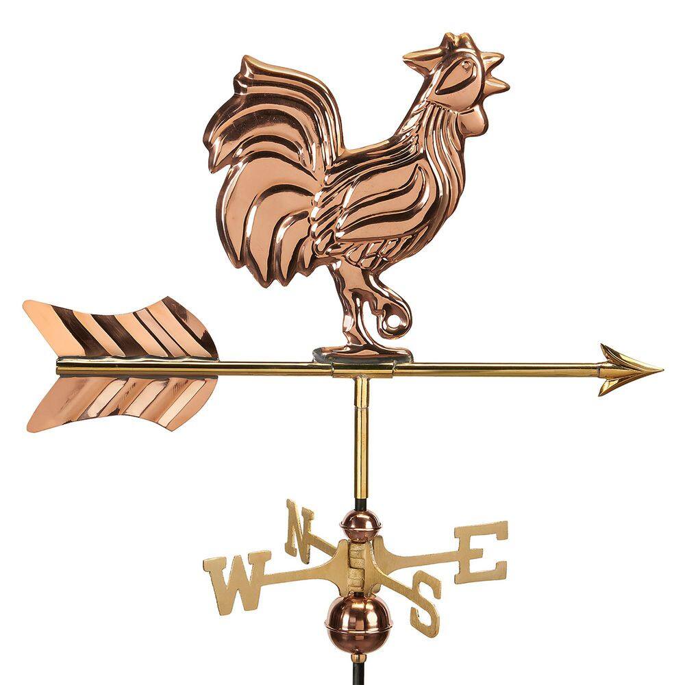 Good Directions Rooster Cottage Weathervane - Pure Copper with Roof Mount 802PR