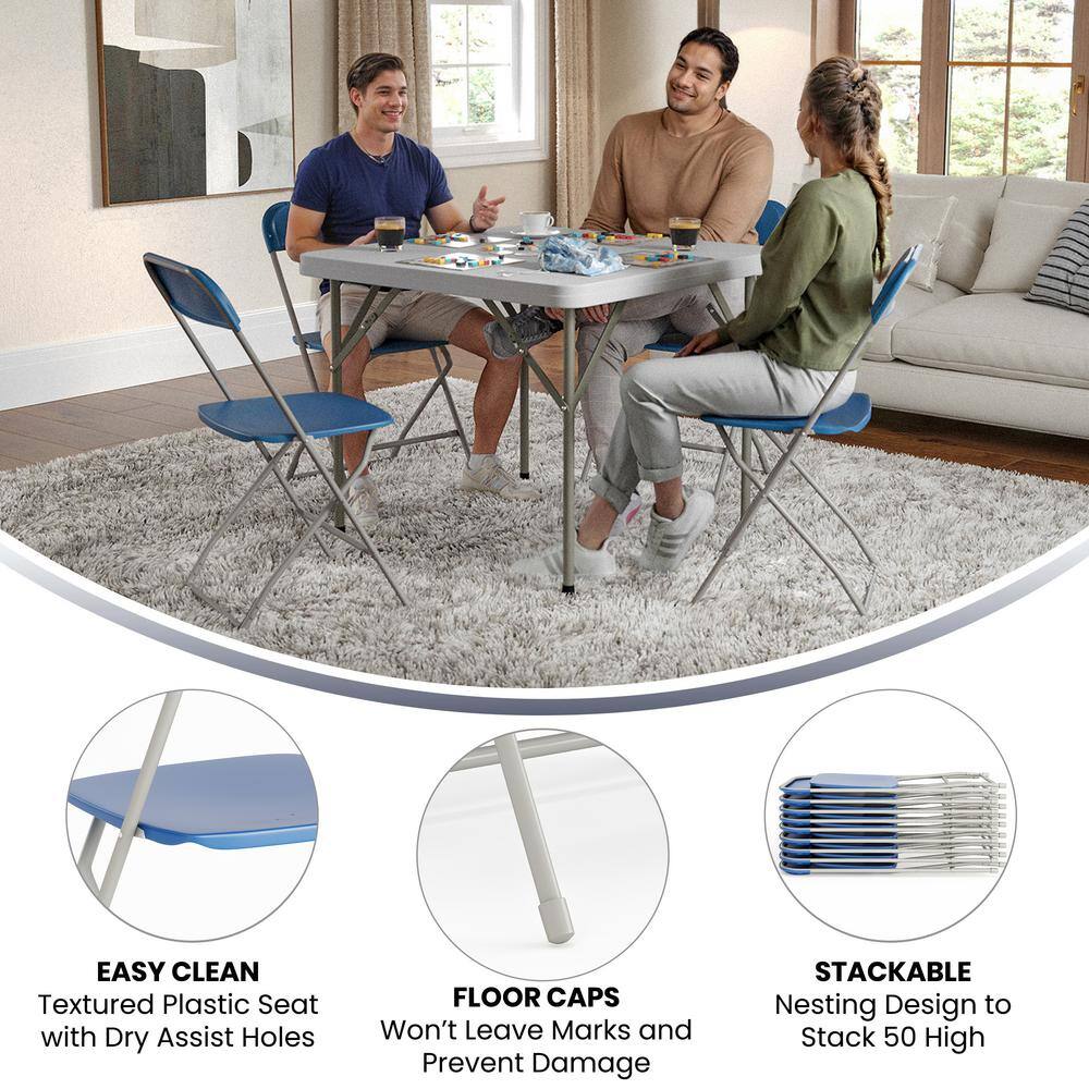 Carnegy Avenue Blue Metal Folding Chairs CGA-LE-487294-BL-HD