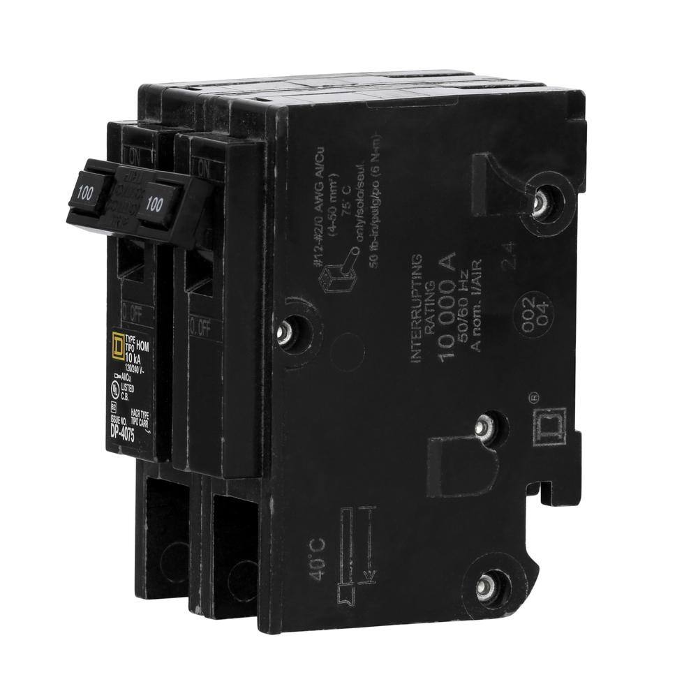 Square D Homeline 100 Amp 2-Pole Circuit Breaker HOM2100C