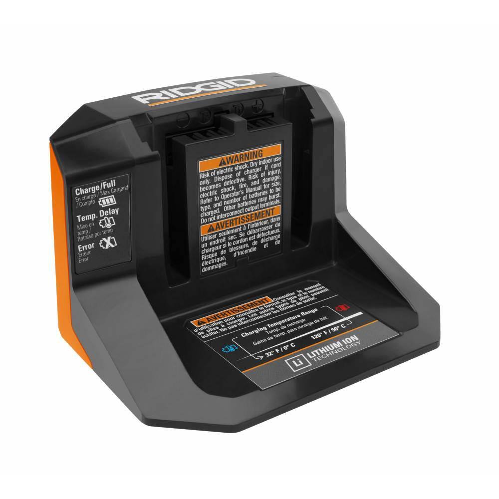 RIDGID 18V 12.0 Ah MAX Output EXP Lithium-Ion Battery with 18V (2) 4.0 Ah Batteries and Charger Kit AC93044SBN-AC840120