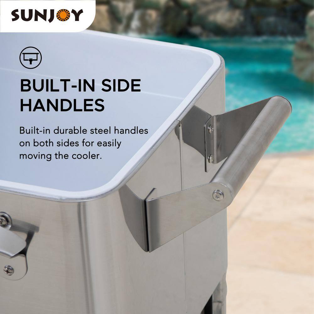Sunjoy 80 QT. Outdoor Stainless Steel Cooler A601000330