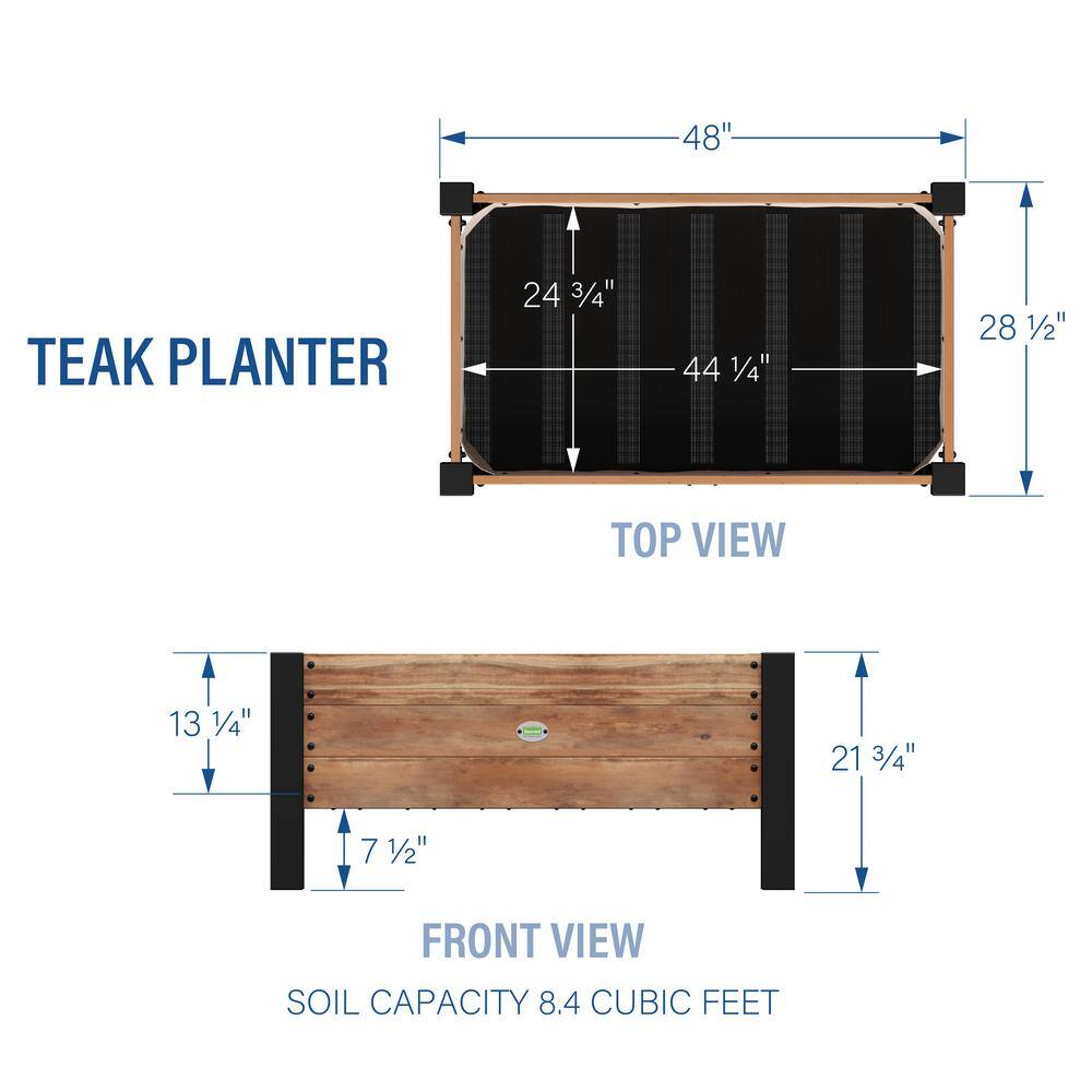 Backyard Discovery 4 ft. x 2 ft. 4 in. Outdoor Teak Planter 2204065com