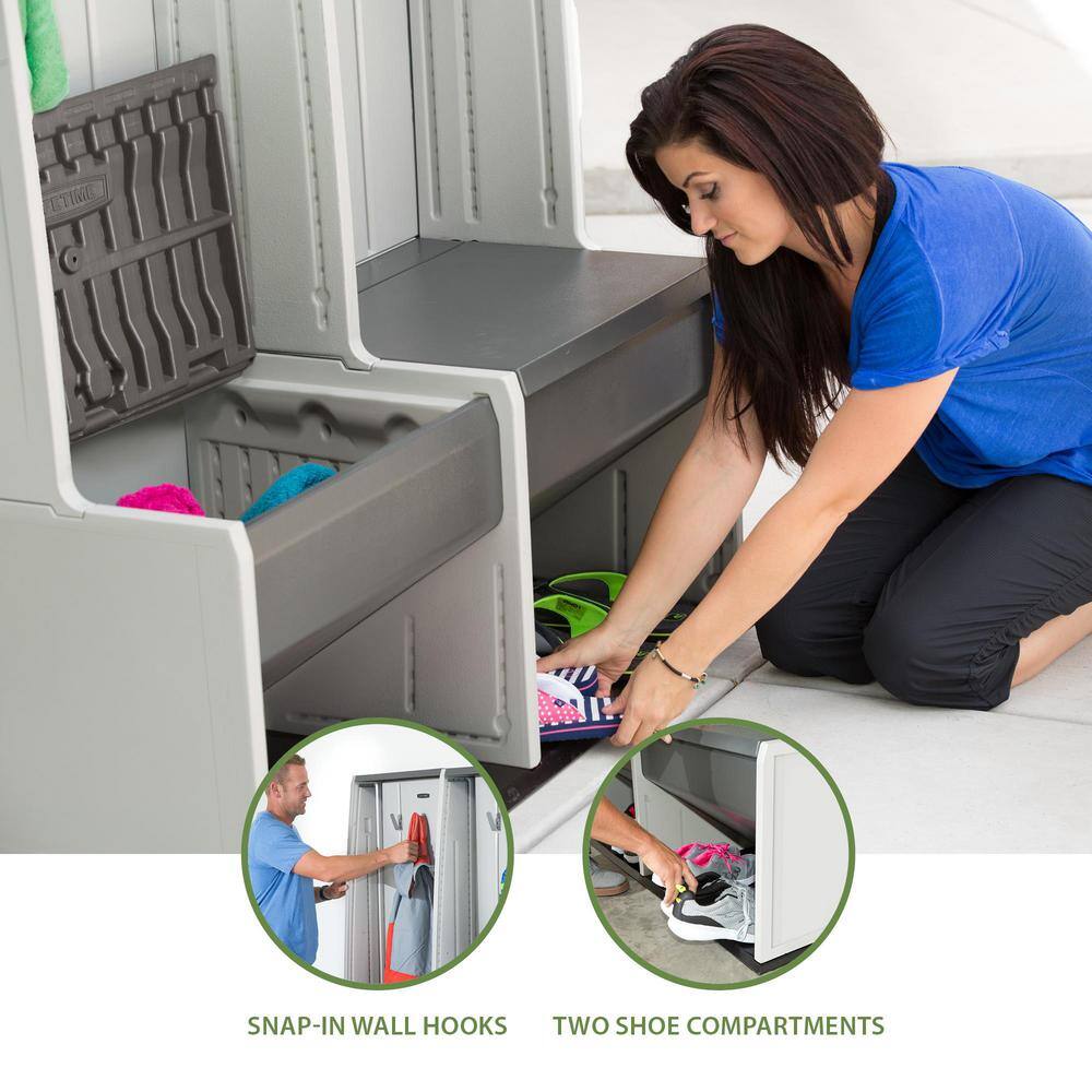 Lifetime 5 ft. x 1.5 ft. x 3.75 ft. Home and Garage Storage Locker System in Gray 60226