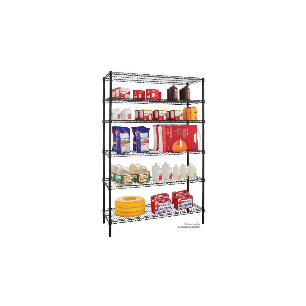 HDX 6-Tier Commercial Grade Heavy Duty Steel Wire Shelving Unit in Chrome (48 in. W x 72 in. H x 18 in. D) HD18481302PS-1