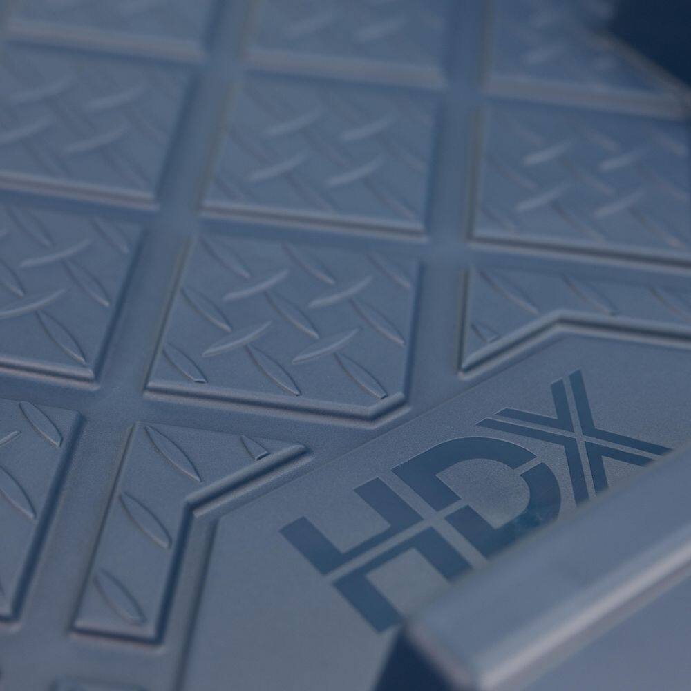 HDX 27 Gal. Tough Storage Tote in Clear with Moonlit Ocean Lid (4-Pack) 999-HDX-274122C