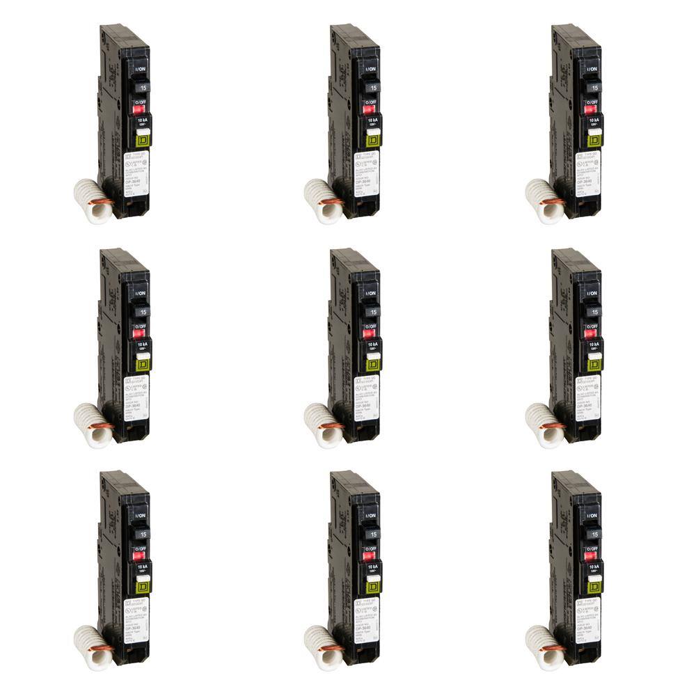 Square D QO 15 Amp Single-Pole Combination Arc Fault Circuit Breaker (9-pack) QO115CAFIC9