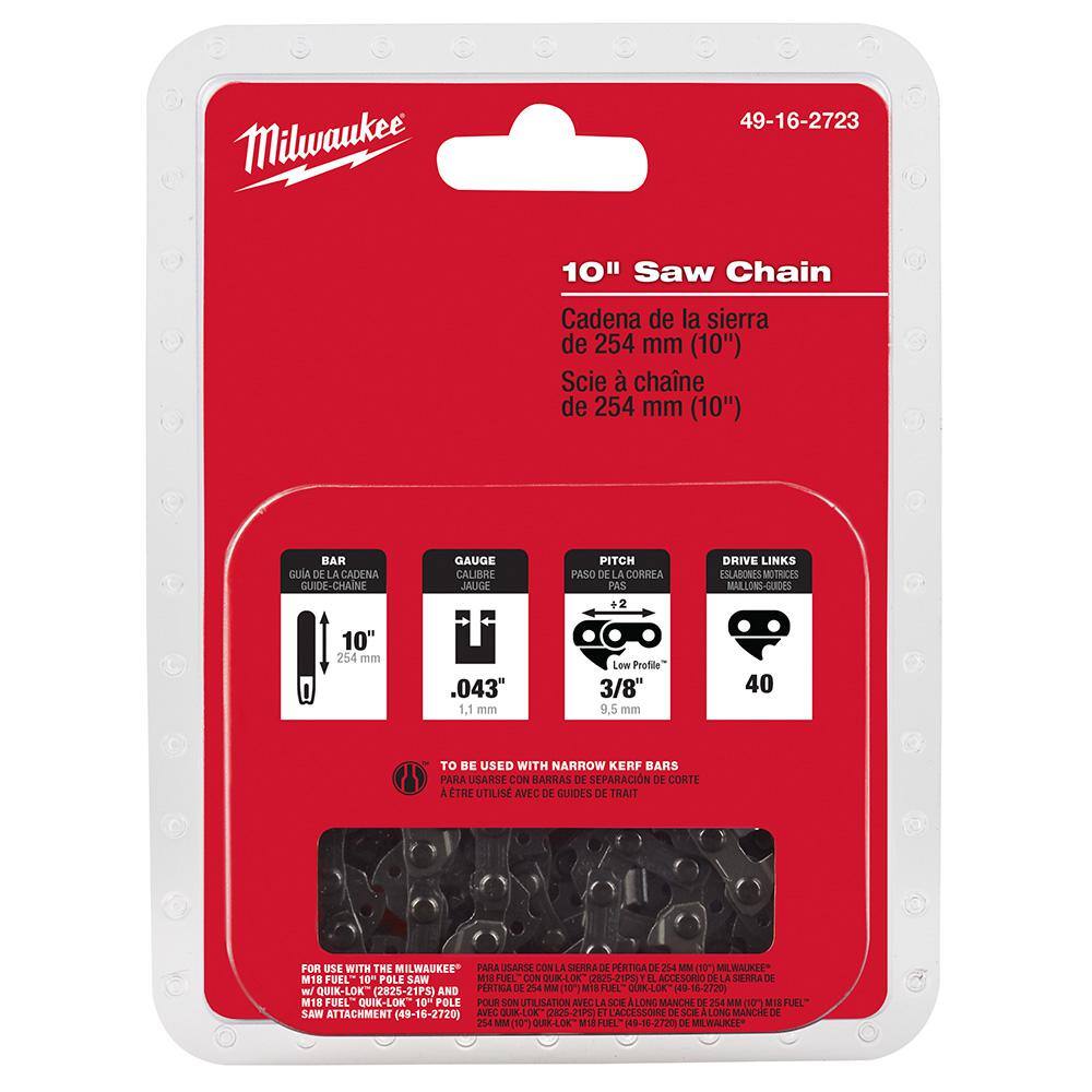 Milwaukee 10 in. Saw Chain (3-Pack) 49-16-2723-49-16-2723-49-16-2723
