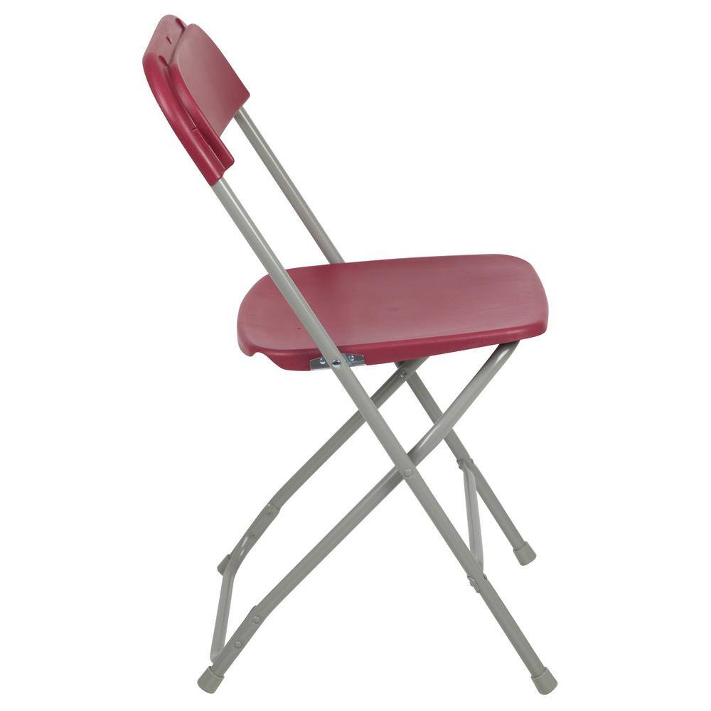 Carnegy Avenue Red Plastic Seat with Metal Frame Folding Chair (Set of 2) CGA-LE-274426-RE-HD