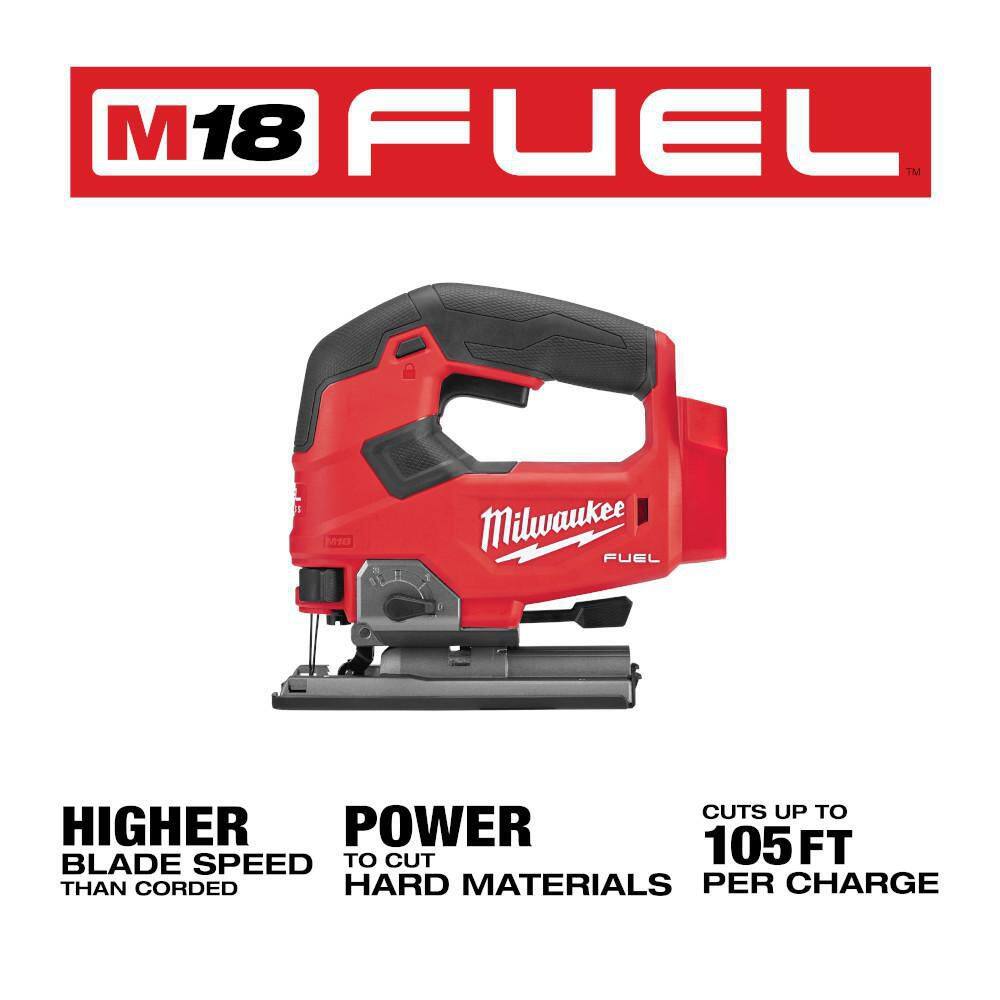 Milwaukee M18 FUEL 18-Volt Lithium-Ion Brushless Cordless Jig Saw with M18 5.0 Ah Battery 2737-20-48-11-1850