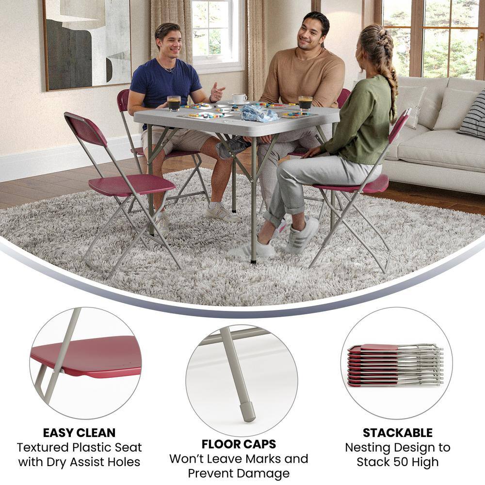 Carnegy Avenue Red Metal Folding Chairs CGA-LE-181085-RE-HD