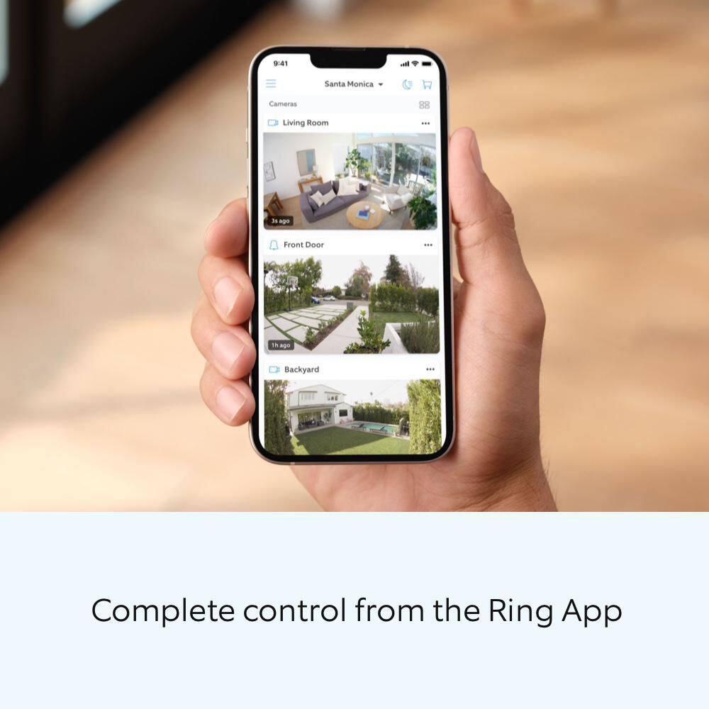 Ring Pan-Tilt Indoor Cam Plug-in Security Camera with 360° Horizontal Pan Coverage, Live View and Two-Way Talk, White B0CG2VS5FD