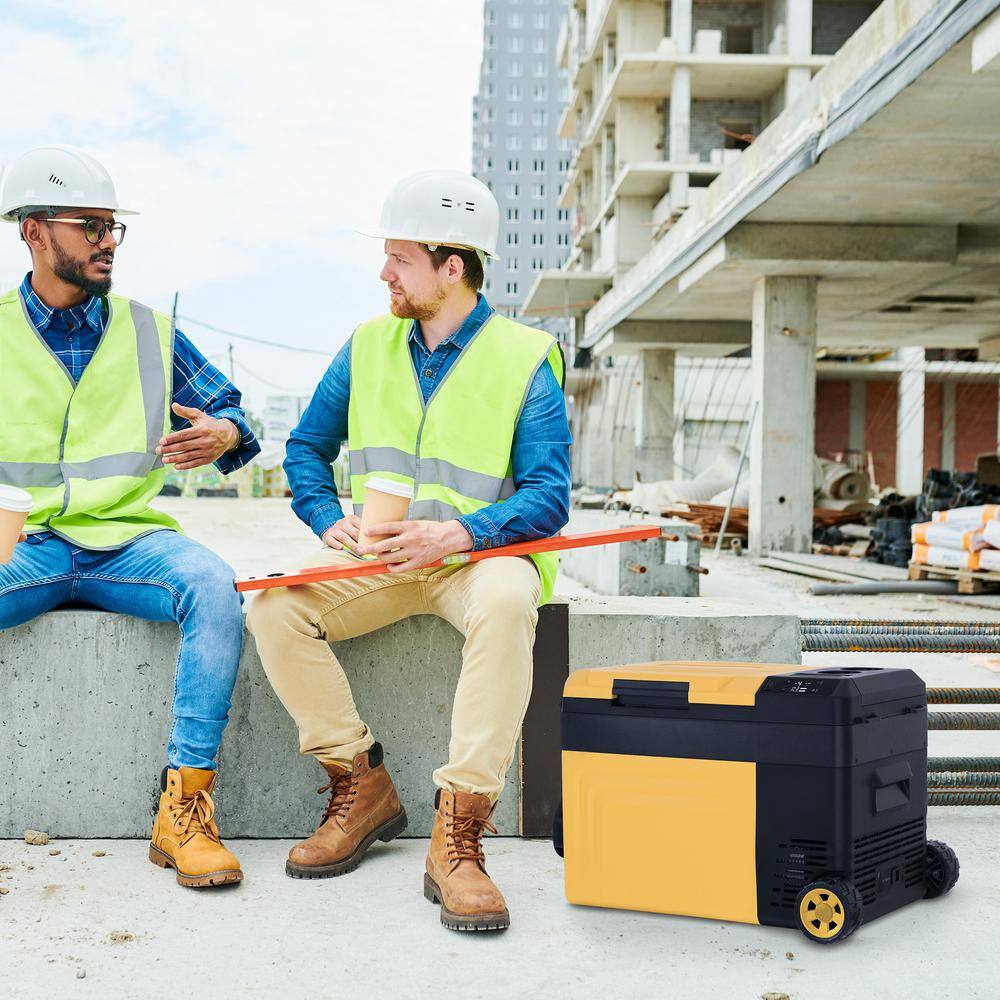 NewAir 25 qt. Jobsite Car Refrigerator 12/24-Volt Mini Fridge Chest Cooler Works with Dewalt/Milwaukee/Bosch/Makita Battery NPR025YLJ0