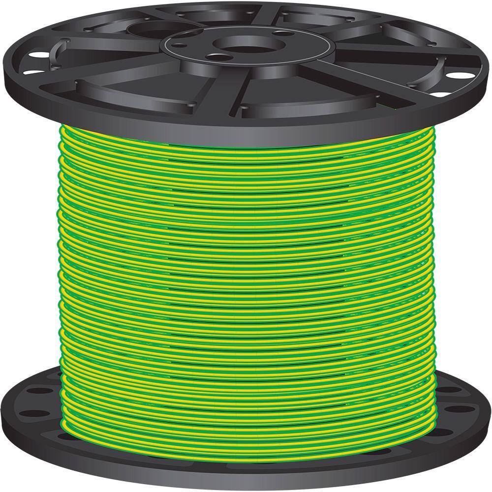 Southwire 2,500 ft. 10 Green/Yellow Stranded CU THHN Wire 66311203