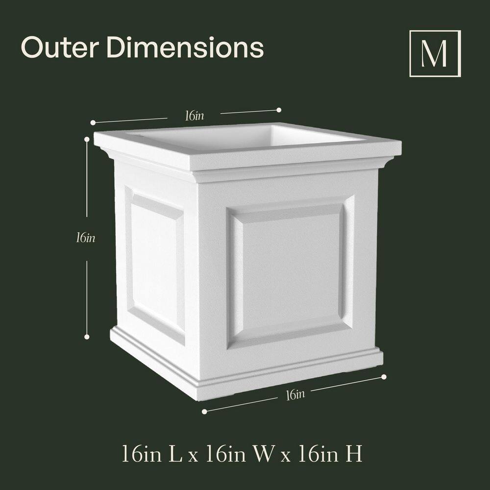 Mayne Nantucket 16 in. Square Self-Watering Espresso Polyethylene Planter 5865-ES
