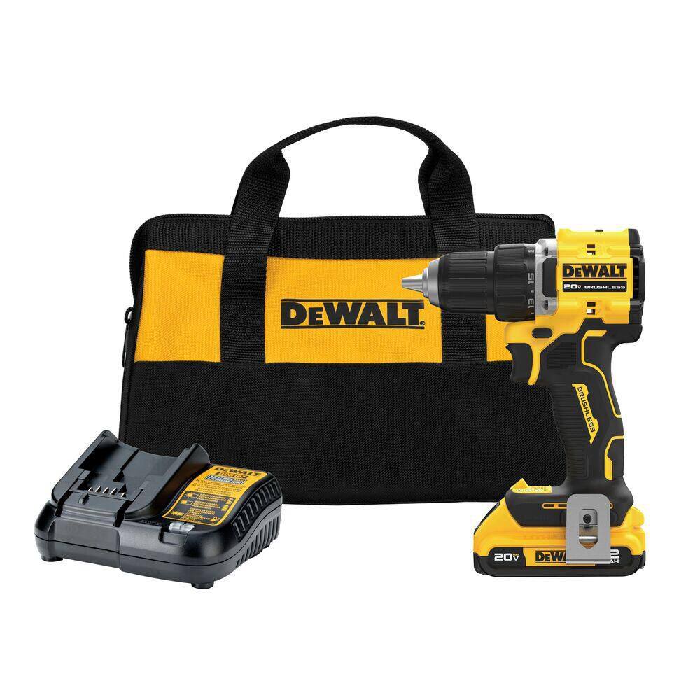 DEWALT ATOMIC 20V Lithium-Ion Cordless Compact 1/2 in. Drill/Driver Kit and Bluetooth Speaker with 2Ah Battery, Charger and Bag DCD794D1WDCR008