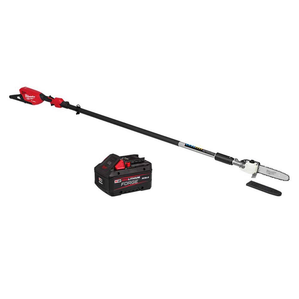 Milwaukee M18 FUEL 10 in. 18V Brushless Electric Cordless Battery Powered Telescoping Pole Saw with M18 FORGE XC 8.0 Ah Battery 3013-20-48-11-1881