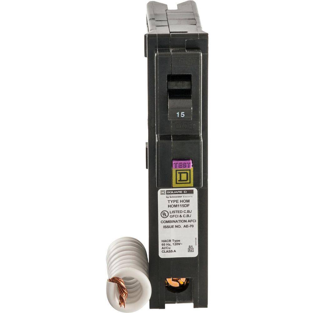 Square D Homeline 15 Amp Single-Pole Dual Function (CAFCI and GFCI) Circuit Breaker (6-Pack) HOM115DFC6