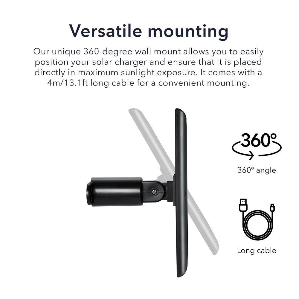 Wasserstein Solar Panel Compatible with Ring Spotlight Cam Battery, Ring Stick Up Cam Battery and Reolink Argus Pro (2 Pack, Black) 4897080227429