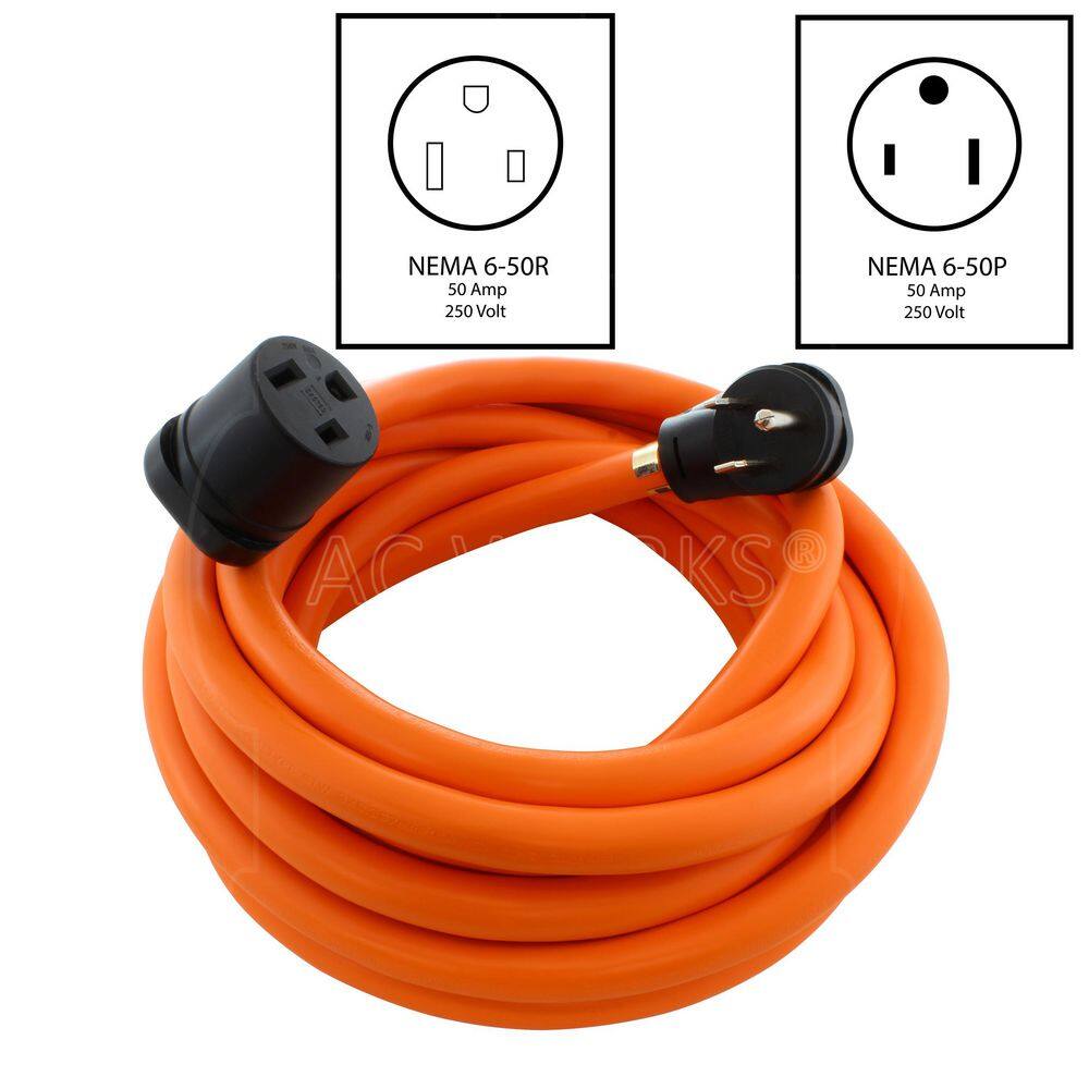 AC WORKS 8/3 STW 25 ft. 6-50 Anti-Cold Weather Welder Extension Cord WD650PR-025