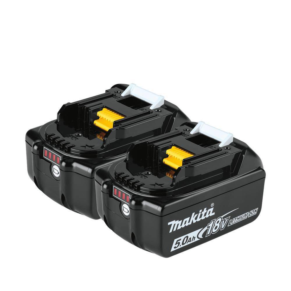 Makita 18V LXT Lithium-Ion High Capacity Battery Pack 5.0 Ah with LED Charge Level Indicator (2-Pack) BL1850B-2