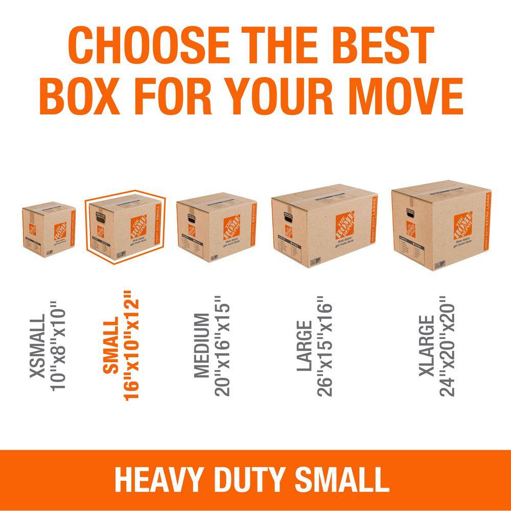 The Home Depot 16 in. L x 10 in. W x 12 in. D Heavy-Duty Small Moving Shipping and Packing Box with Handles (20-Pack) HDSMBOX20