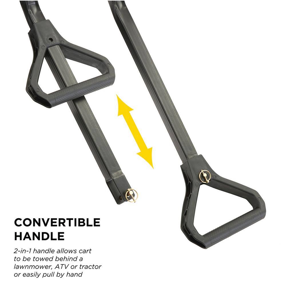 GORILLA CARTS 7 cu. ft. (40 in. x 27 in. x 11 in.), Patented Poly Bed Dumping Garden Cart, 1200 lbs. Capacity, Pull/Tow Handle Design GCG-7