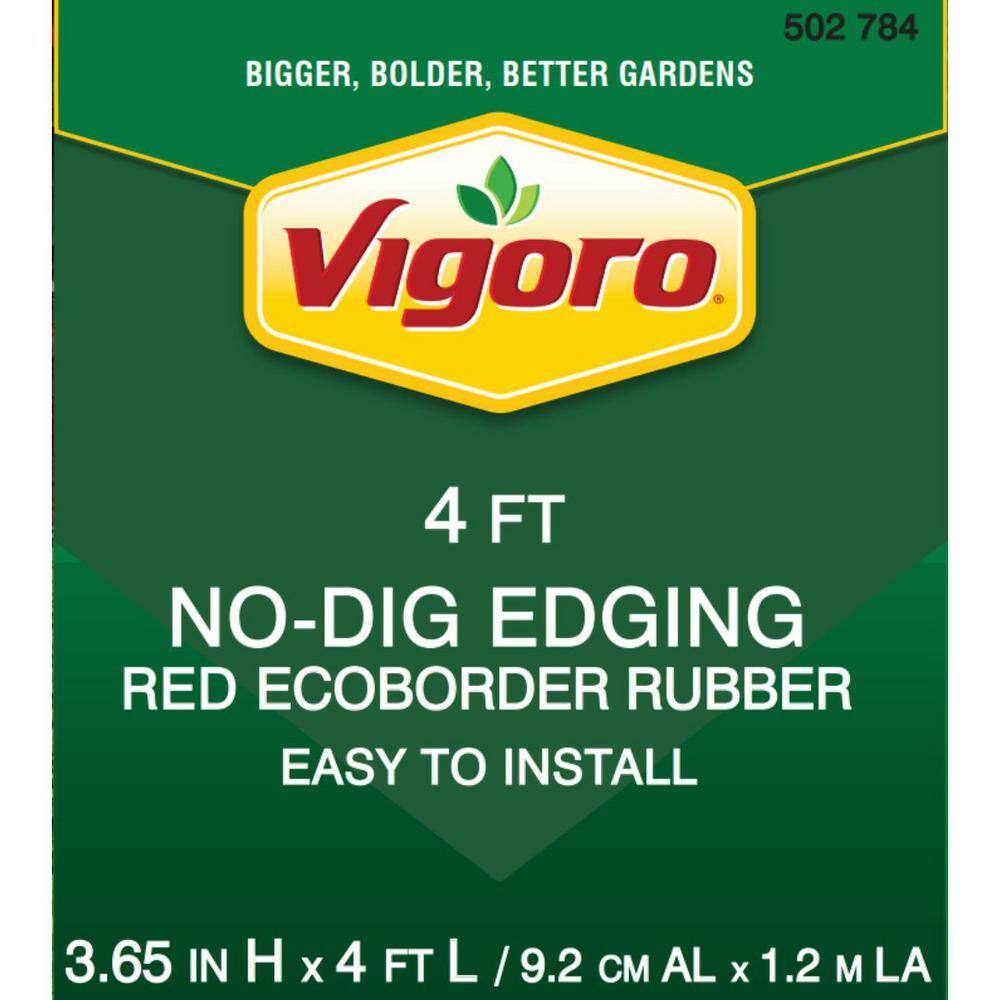 Vigoro EcoBorder 4 ft. Red Rubber Edging (48-Count/Pallet) ECOBRD RD 48
