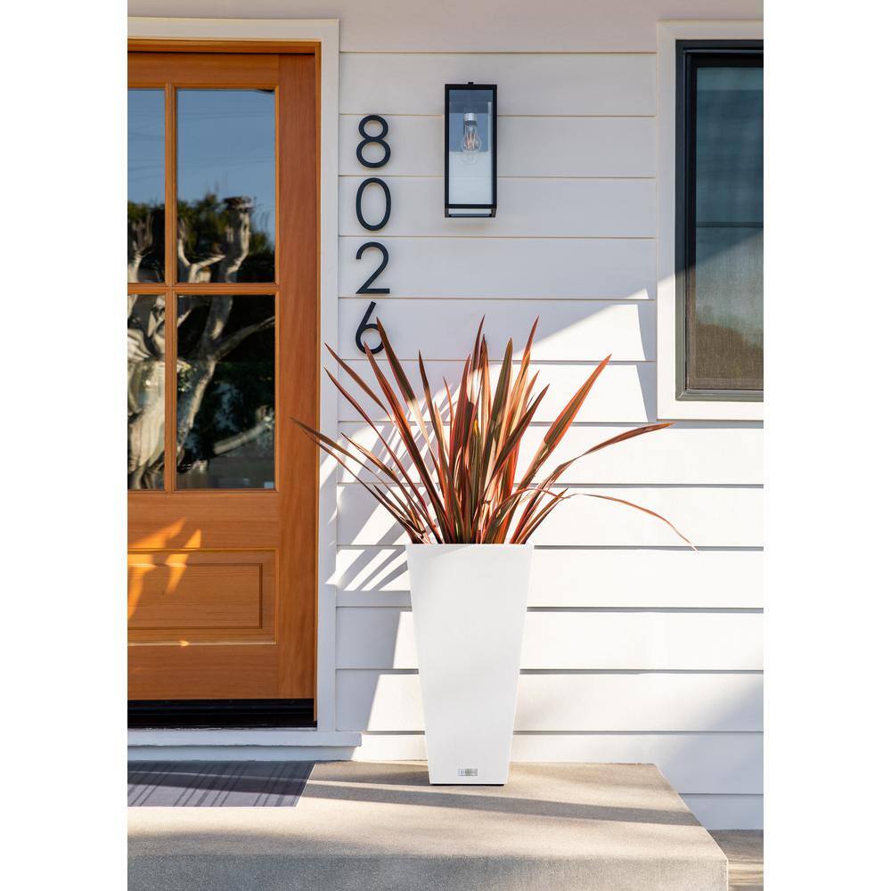 Veradek Midland Medium White Plastic Tapered Planter with Drainage Holes (15.25 in. L x 15.25 in. W x 30 in. H) MV32W