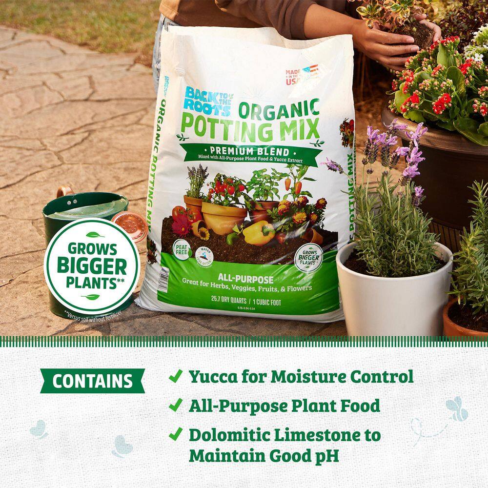 Back to the Roots Organic Potting Mix (4 1 cu.ft. Bags ) 47074-DS