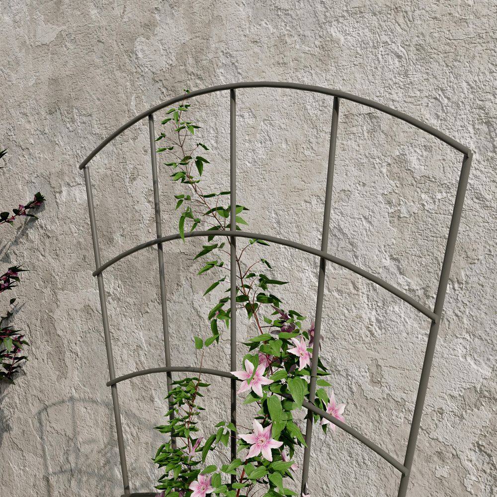 Vigoro 39 in. H Pewter Metal Pot Trellis 87240