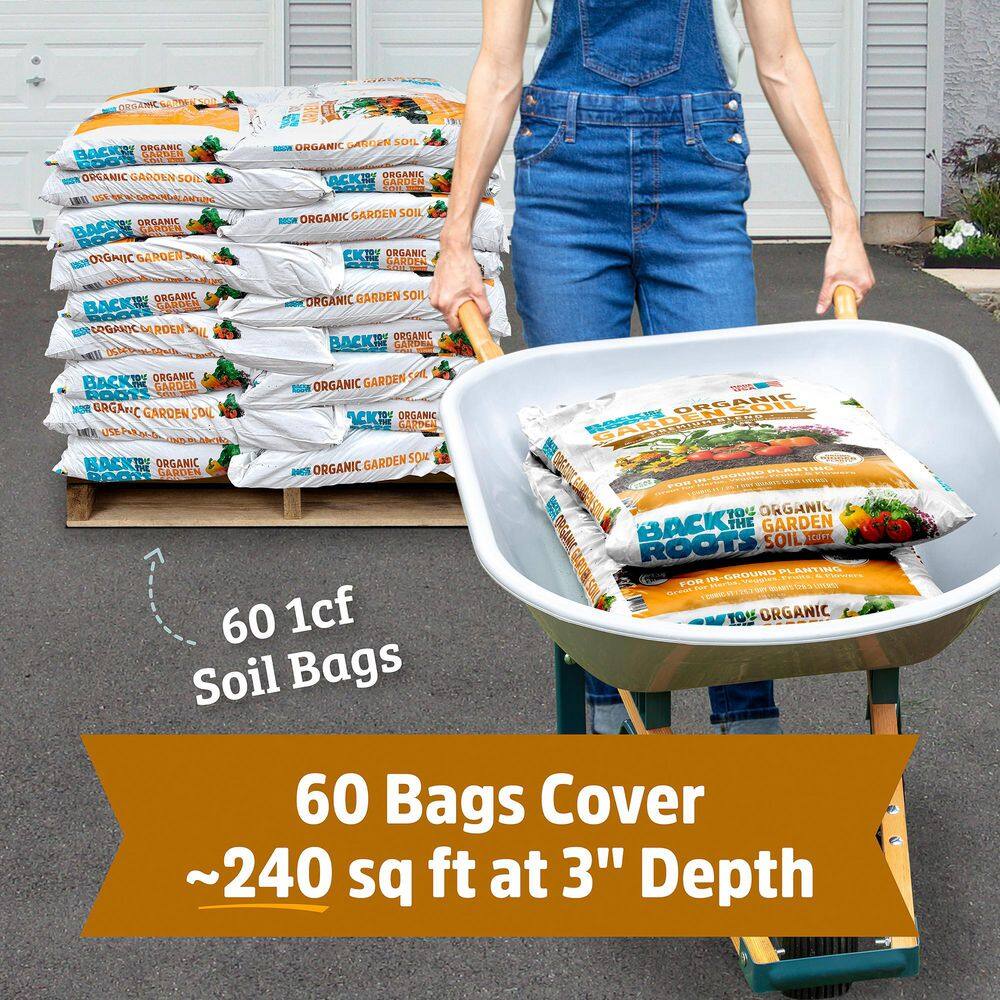 Back to the Roots Organic Bulk Garden Soil Pallet (60 1 cu. ft. Bags) Peat-Free, Blended with Organic Fertilizer 47011