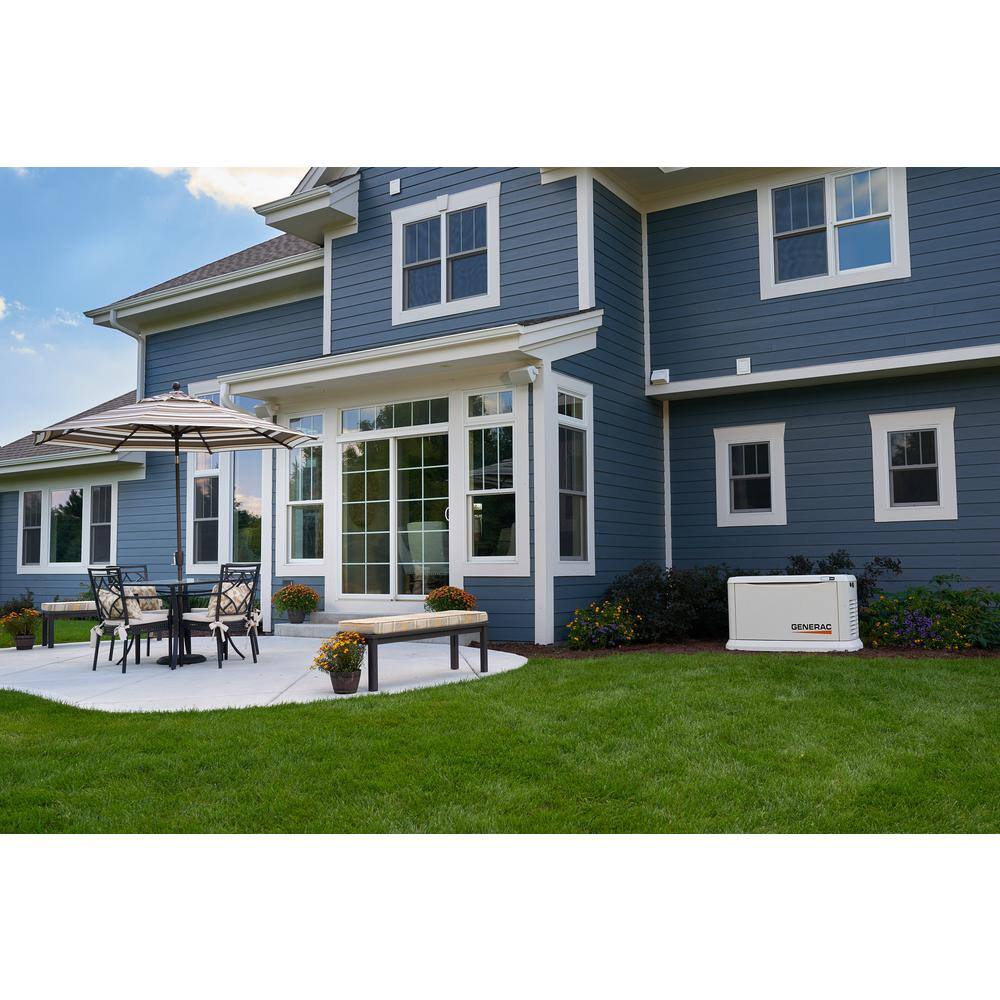 Generac Guardian 20,000-Watt (LP) / 18,000-Watt (NG) Air-Cooled Whole House Generator with Wi-Fi and 200-Amp Transfer Switch 7039