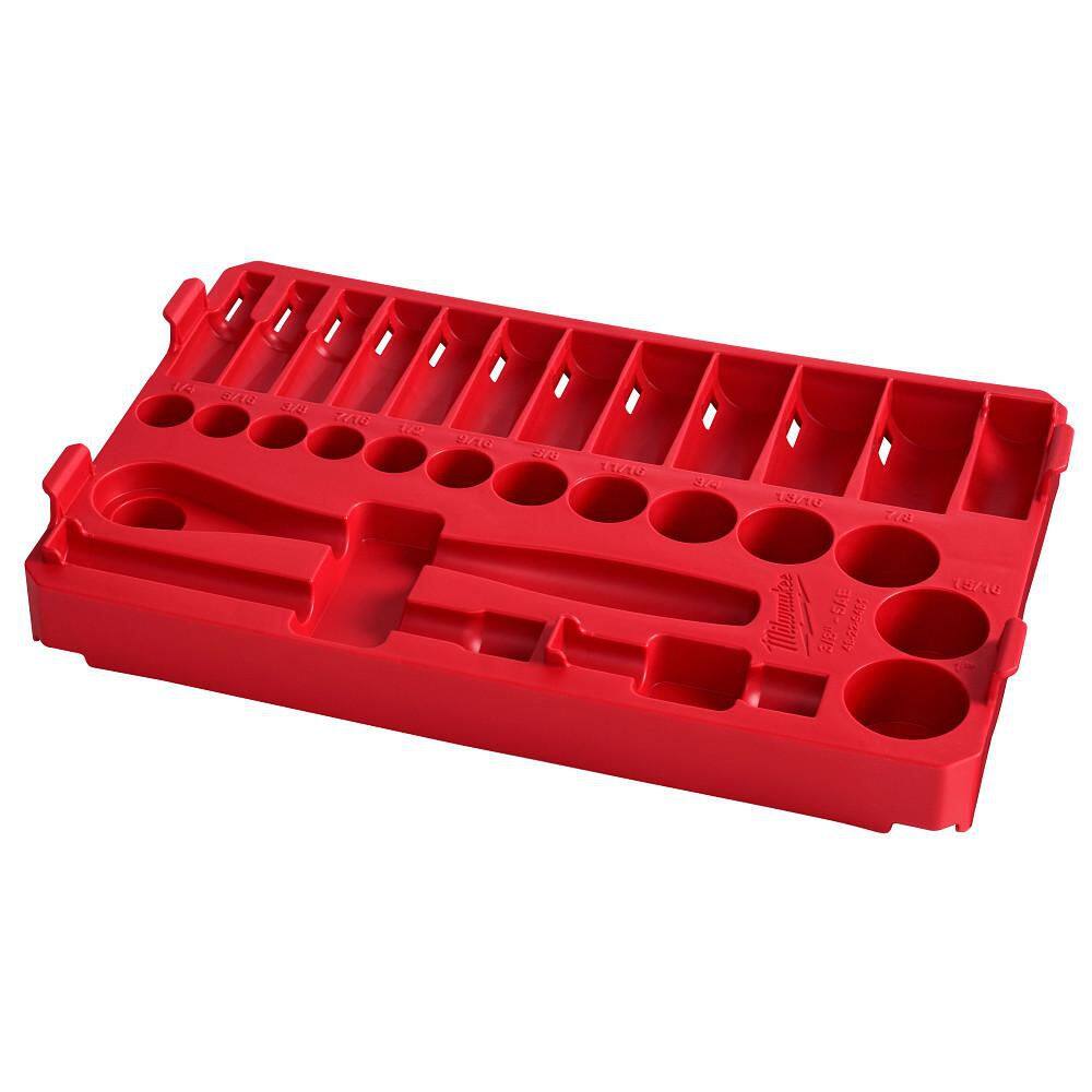 Milwaukee 3/8 in. Drive SAE Ratchet and Socket Mechanics Tool Set with Packout Case (28-Piece) 48-22-9481