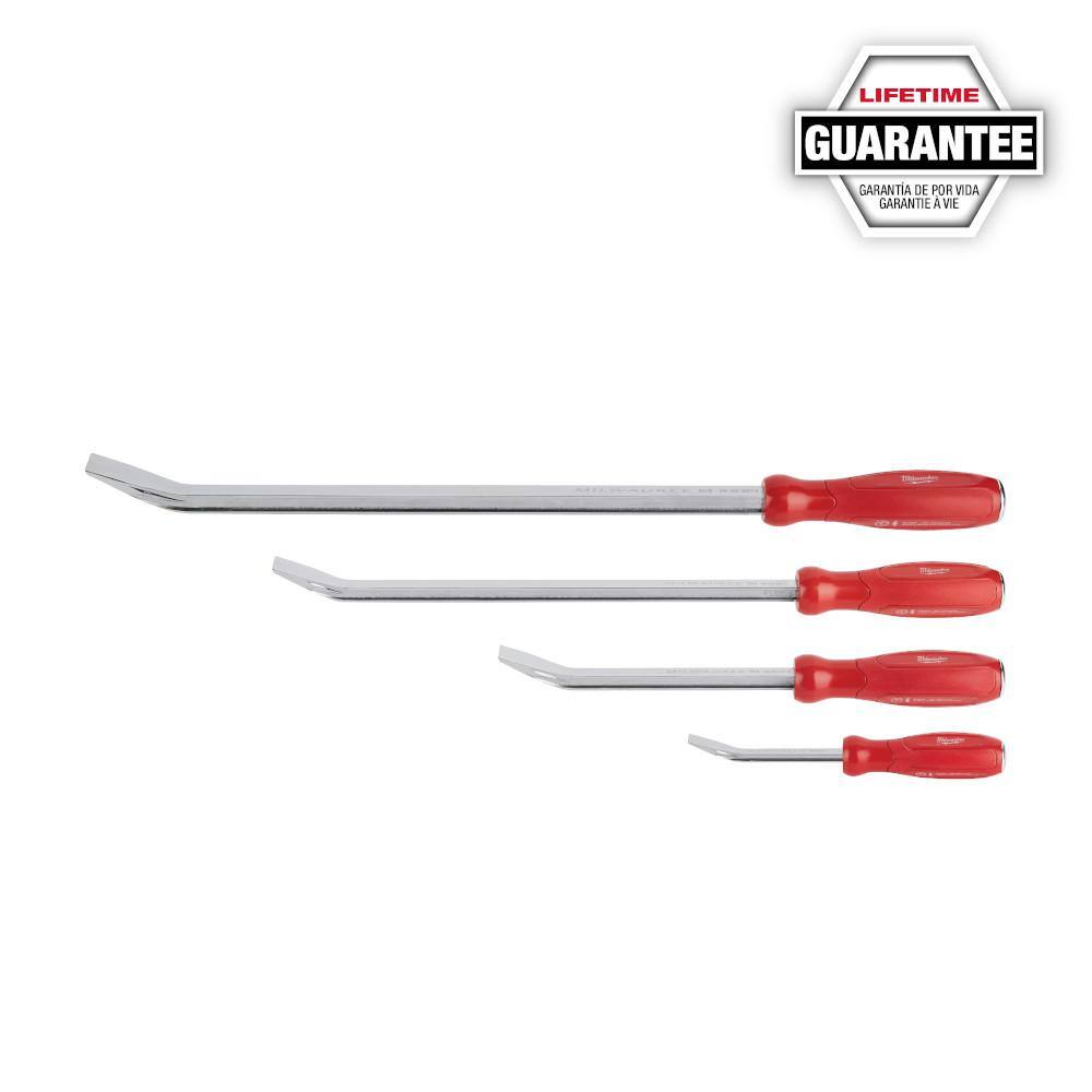 Milwaukee 3/8 in. Drive SAE/Metric Ratchet and Socket Mechanics Tool Set with Hook and Pick Set and Pry Bar Set (66-Piece) 48-22-9008-48-22-9214-48-22-9215