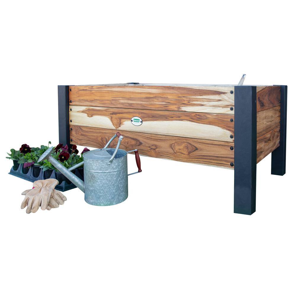 Backyard Discovery 4 ft. x 2 ft. 4 in. Outdoor Teak Planter 2204065com