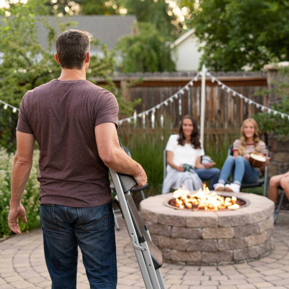 Lifetime Black Plastic Seat Outdoor Safe Folding Chair (Set of 4) 80407