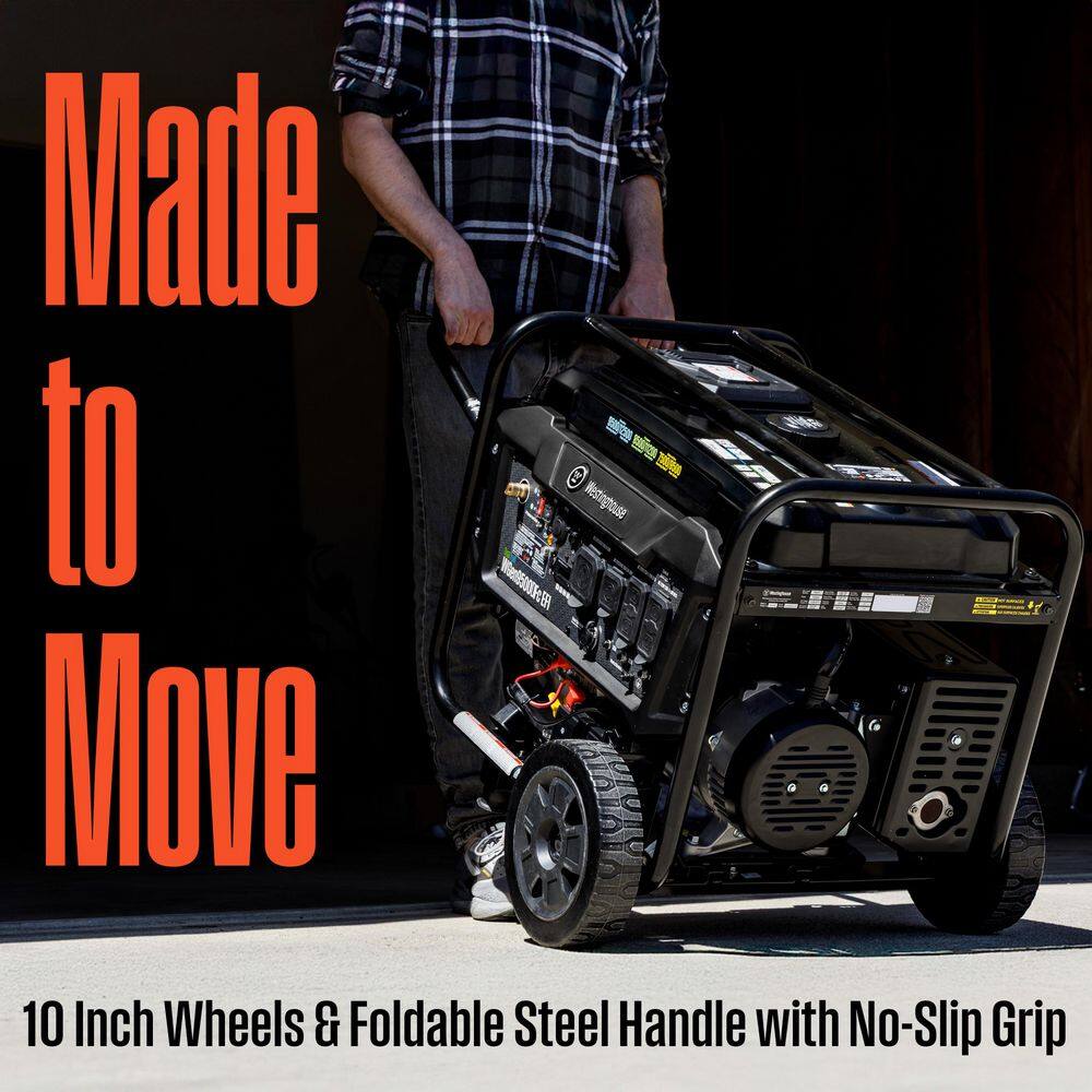 Westinghouse 12,500/9,500-Watt Dual Fuel Gas and Propane Powered EFI Portable Generator with Remote Electric Start, 50 Amp Outlet WGen9500DFc EFI