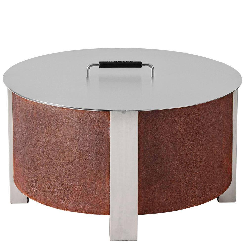 Breeo X Series Stainless Steel Fire Pit Lid 24 -Weather-Resistant and Durable with Ergonomic Handle-Clean and Safe from Debris BR-LD24