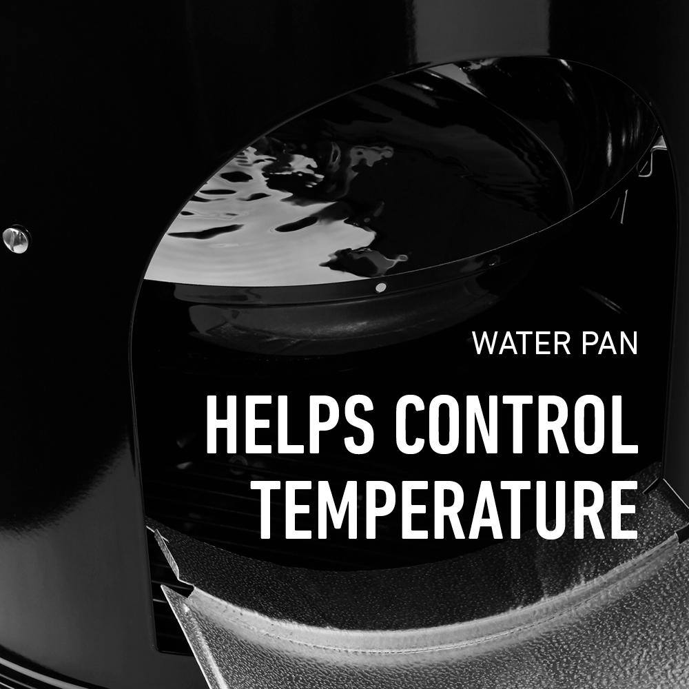 Weber 18 in. Smokey Mountain Charcoal Cooker Smoker in Black with Cover and Built-In Thermometer 721001