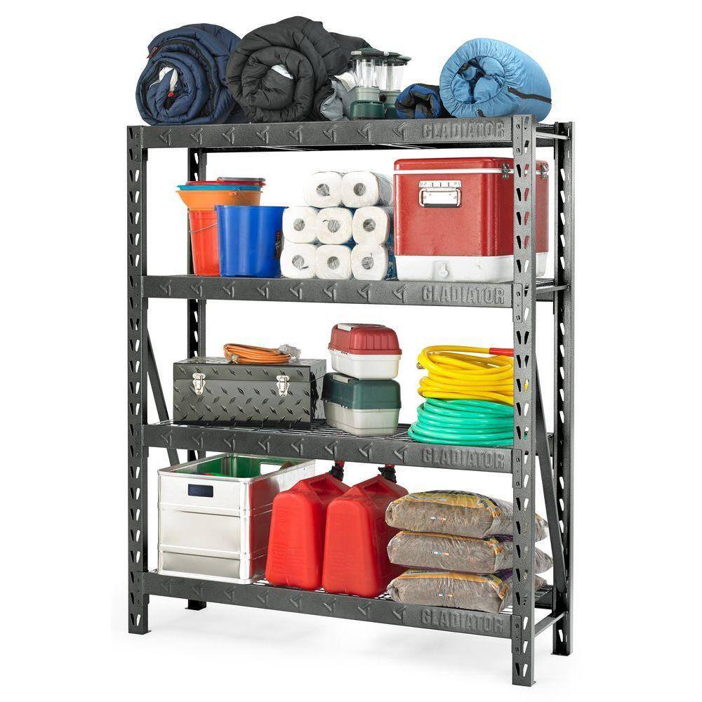 Gladiator 4-Tier Welded Steel Garage Storage Shelving Unit (60 in. W x 72 in. H x 18 in. D) GARS604TEG