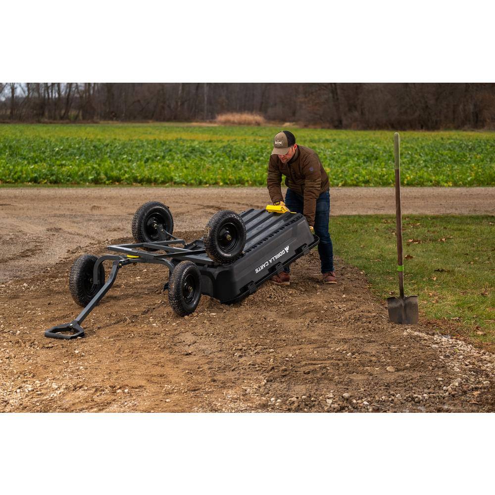 GORILLA CARTS 12 cu. ft. Patented Super Heavy-Duty Poly Dump Garden Cart, 1,600 lbs., 48 in. x 34 in. x 11 in., 16 in. Pneumatic Tires GCG-12