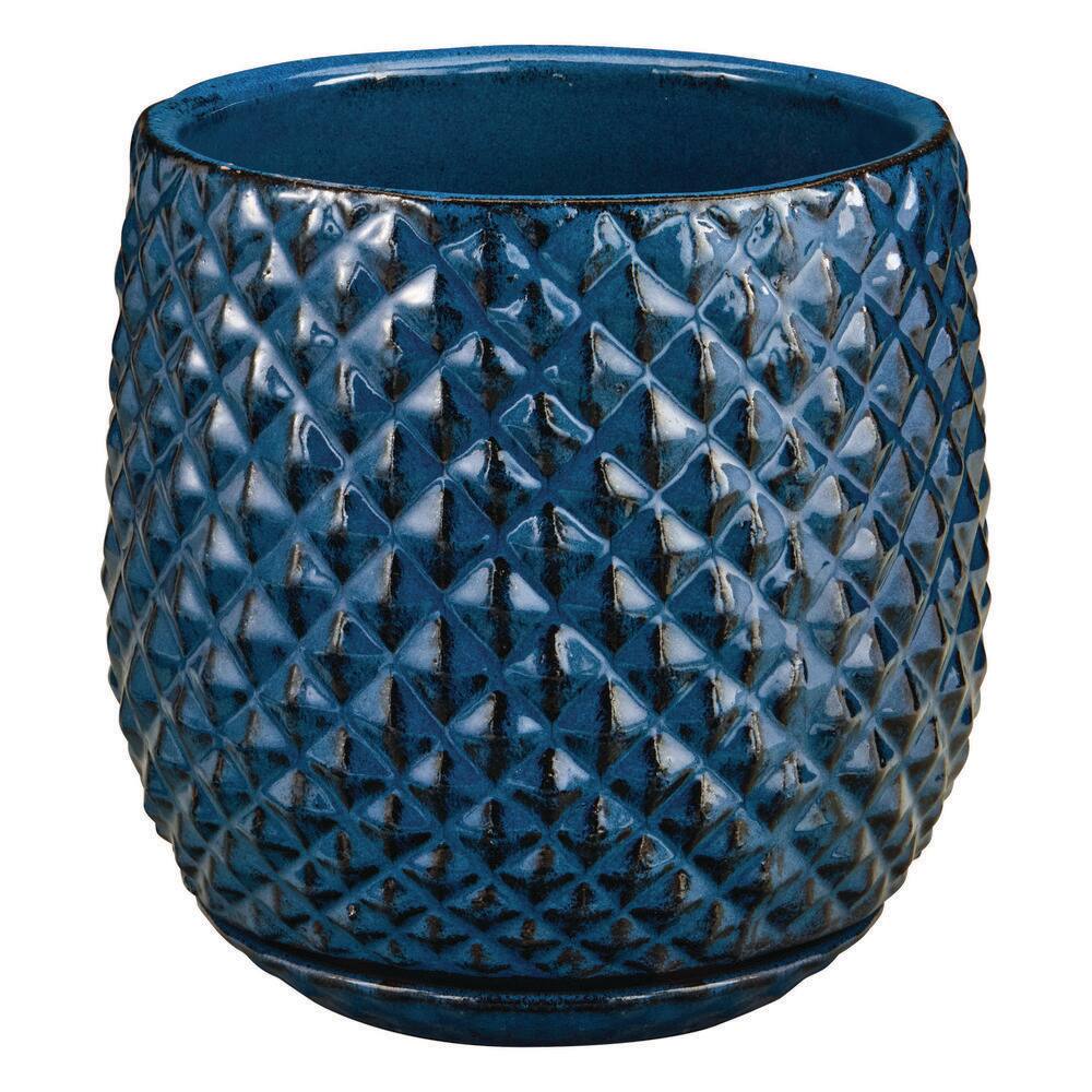 Vigoro 12 in. Blue Preston Ceramic Planter Decorative Pot CR00869S-120M