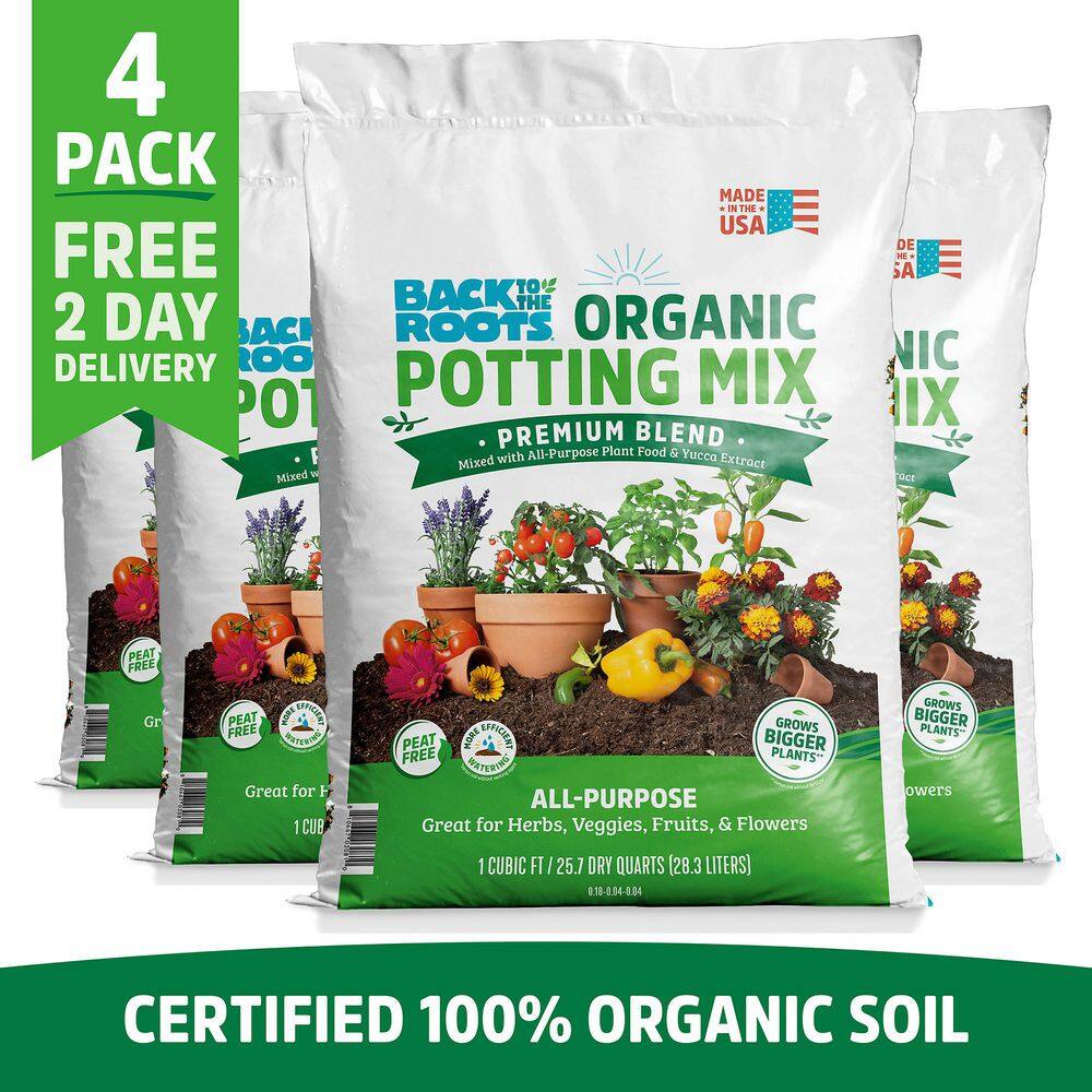 Back to the Roots Organic Potting Mix (4 1 cu.ft. Bags ) 47074-DS