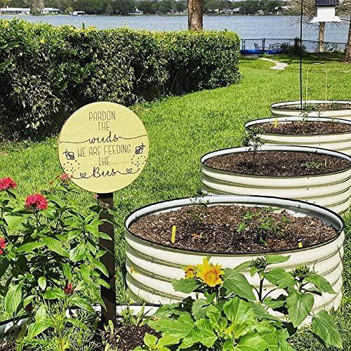vego garden 17 in. Tall x 42 in. Round Pearl White Metal Round Raised Garden Bed Kit VRB4217W