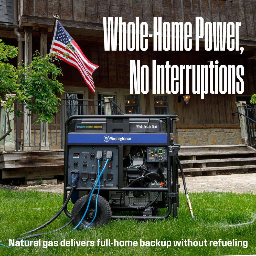 Westinghouse 28,000/20,000-Watt Tri-Fuel Gas, Propane, Natural Gas Powered Portable Generator with Remote Electric Start WGen20000TFc
