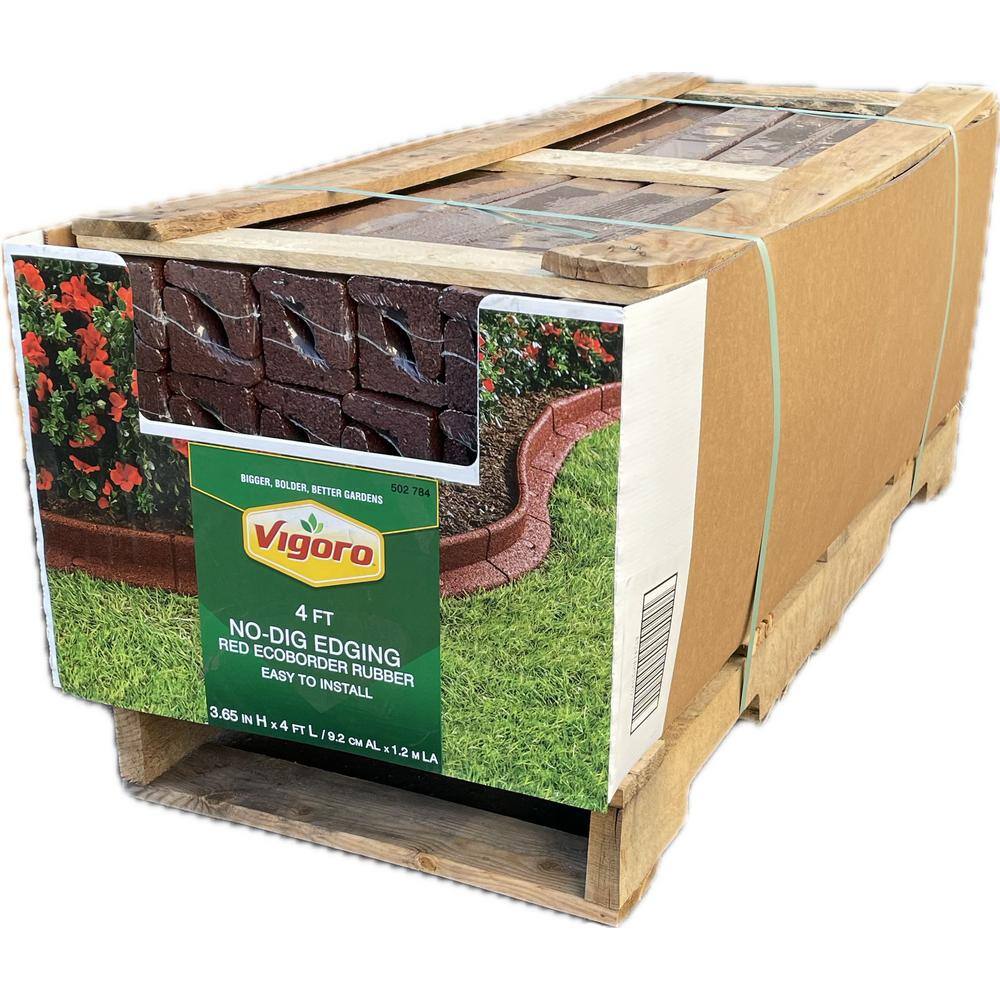 Vigoro EcoBorder 4 ft. Red Rubber Edging (48-Count/Pallet) ECOBRD RD 48