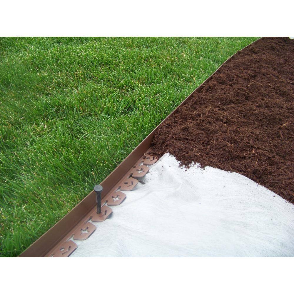 VALLEY VIEW 60 ft. L x 2 in. W x 1.5 in. H Light Brown Resin Innovative Edge No Dig Edging with 9 in. Poly Nails (48-Quantity) NDE-60LB